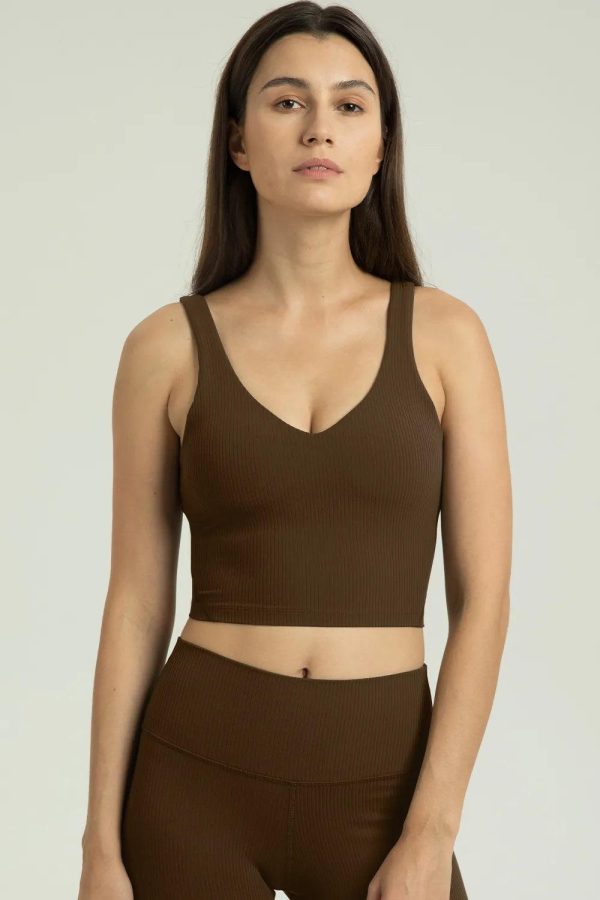 Dreamlux Ribbed V-Neck Cropped Tank - Image 47