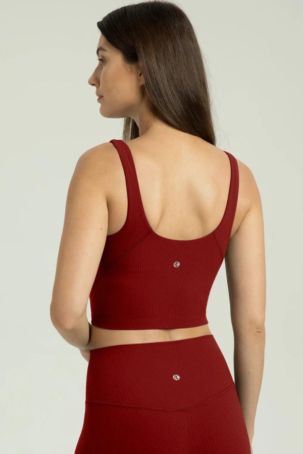 Dreamlux Ribbed V-Neck Cropped Tank - Image 40