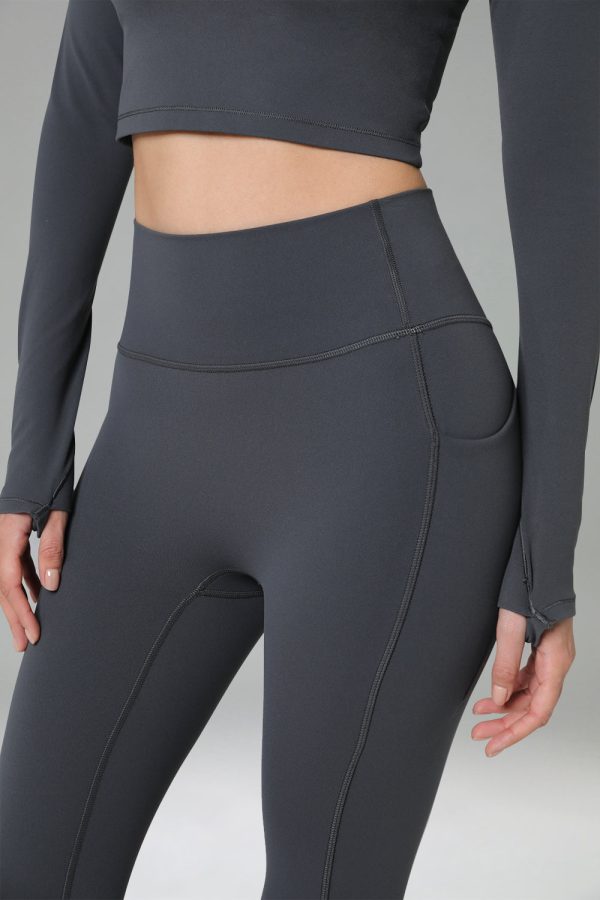Dreamlux High Waisted No Front Seam Workout 7/8 Leggings w/Pockets - Image 4
