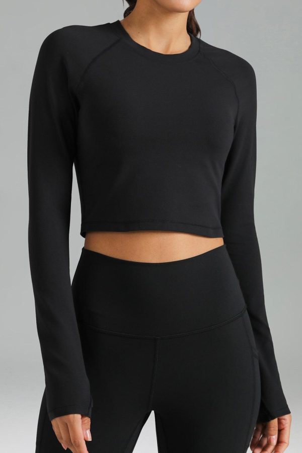Dreamlux Long Sleeve Cropped Workout Shirts - Image 2