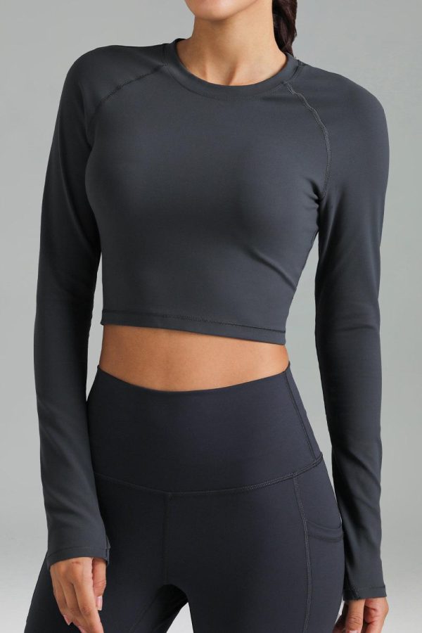 Dreamlux Long Sleeve Cropped Workout Shirts - Image 12