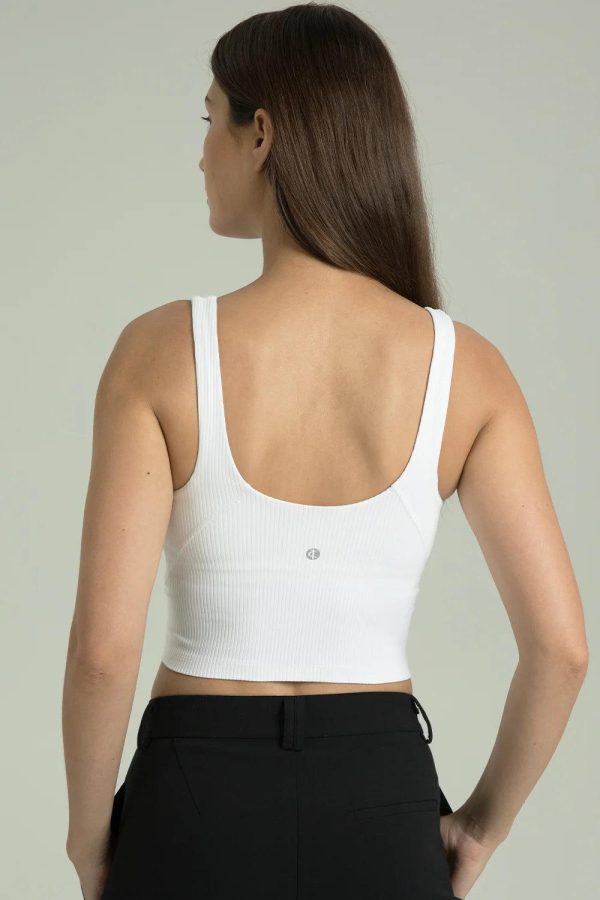 Dreamlux Ribbed V-Neck Cropped Tank - Image 3