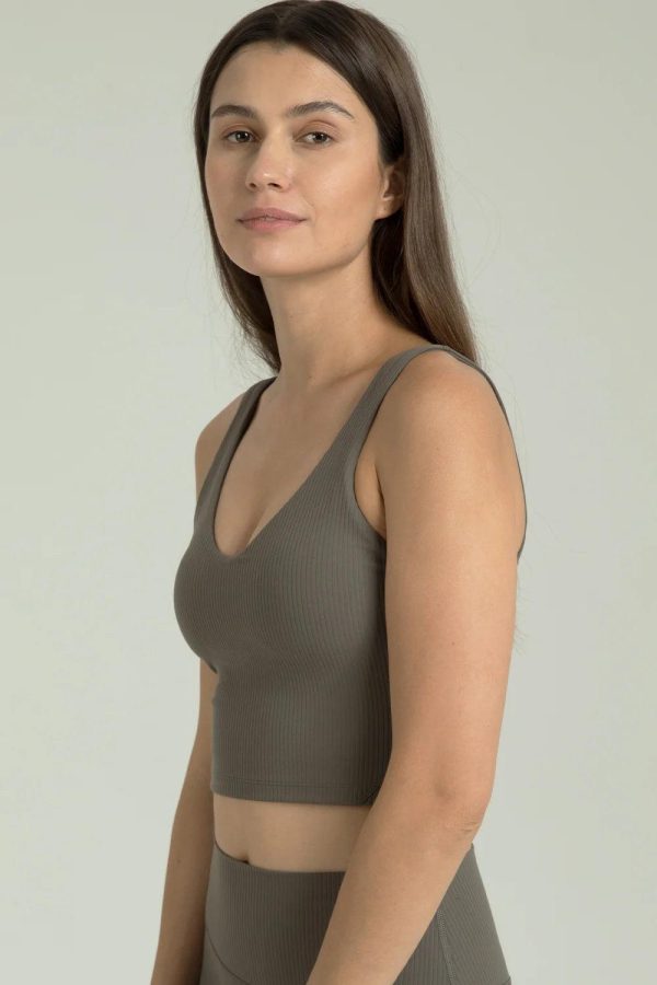 Dreamlux Ribbed V-Neck Cropped Tank - Image 14