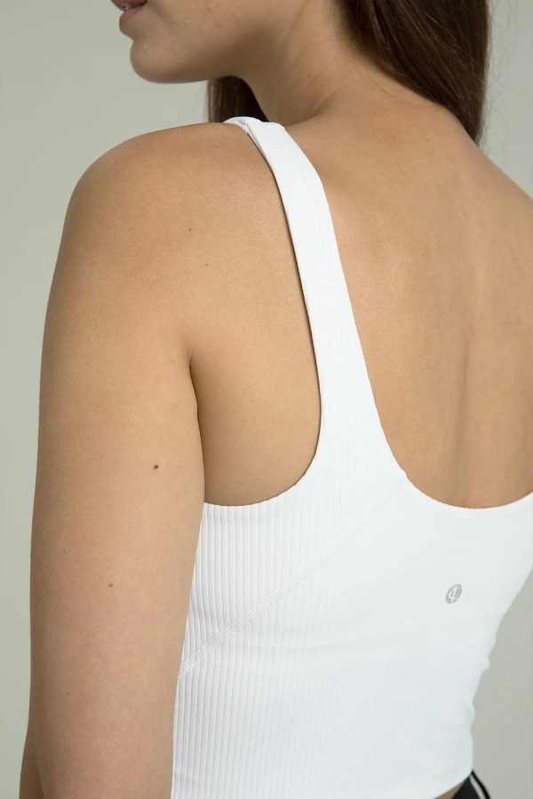 Dreamlux Ribbed V-Neck Cropped Tank - Image 4