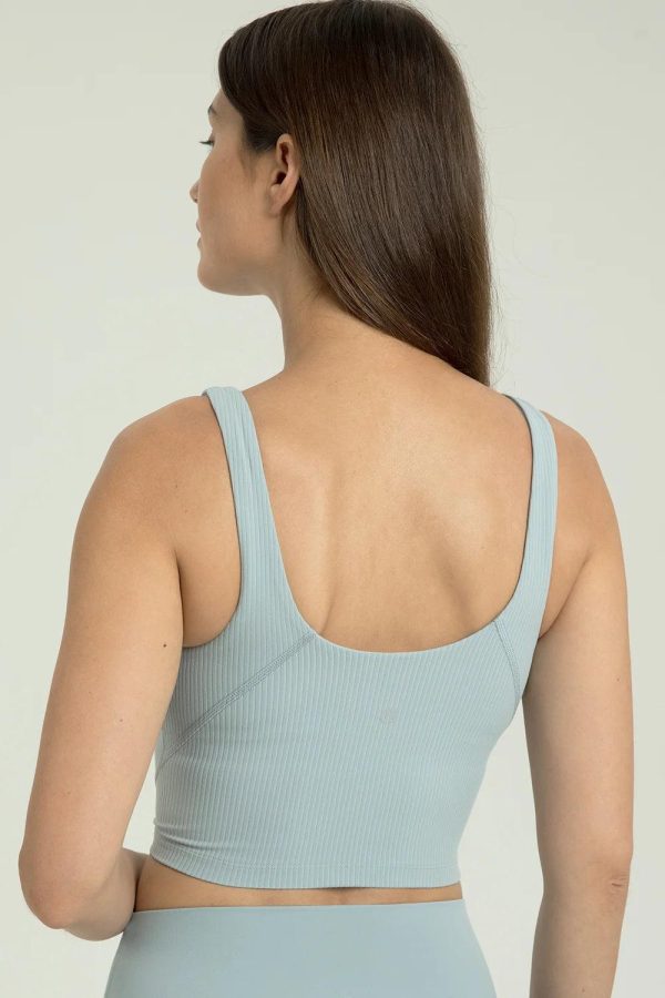 Dreamlux Ribbed V-Neck Cropped Tank - Image 7
