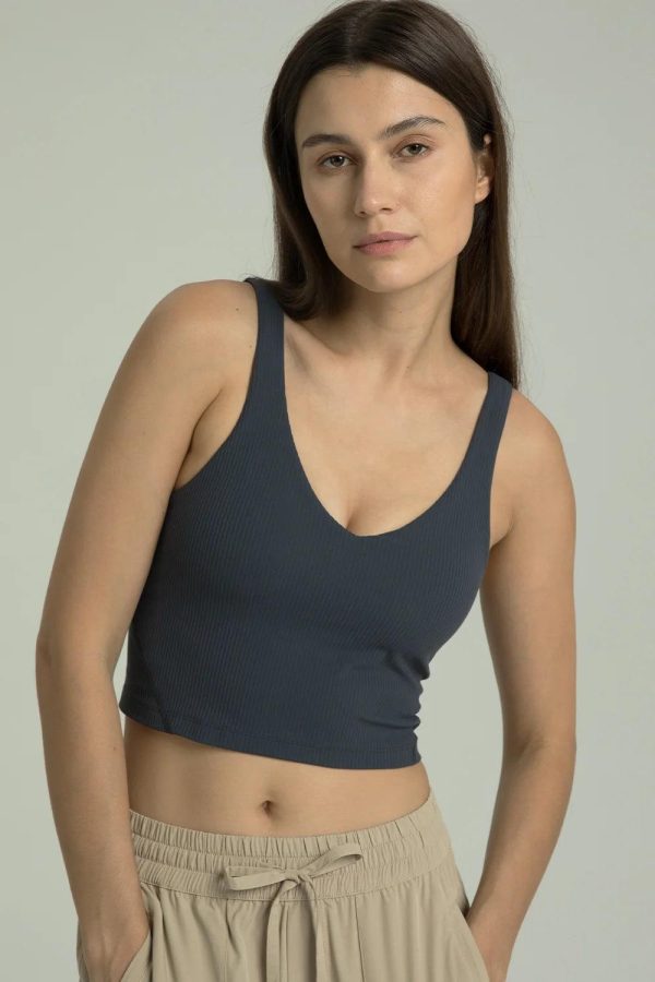 Dreamlux Ribbed V-Neck Cropped Tank - Image 29