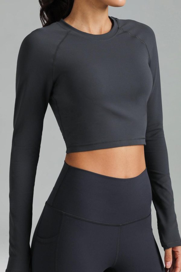 Dreamlux Long Sleeve Cropped Workout Shirts - Image 13