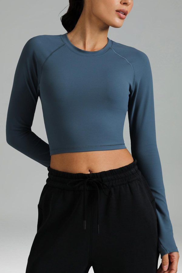 Dreamlux Long Sleeve Cropped Workout Shirts - Image 8