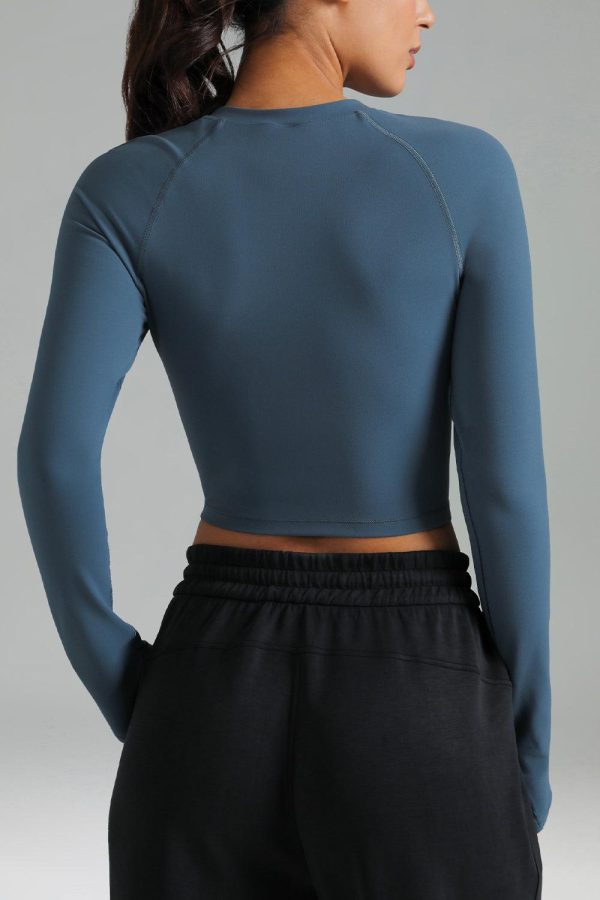 Dreamlux Long Sleeve Cropped Workout Shirts - Image 9