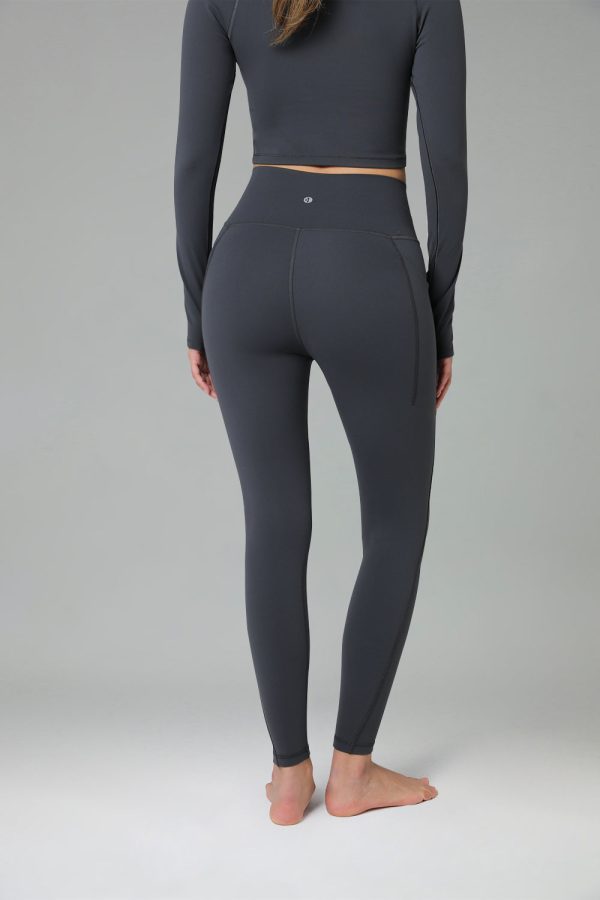 Dreamlux High Waisted No Front Seam Workout 7/8 Leggings w/Pockets - Image 3