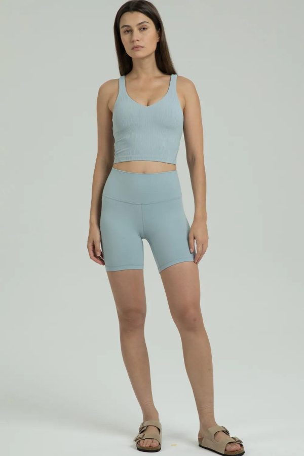 Dreamlux Ribbed V-Neck Cropped Tank - Image 8