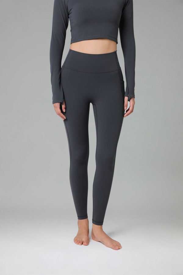 Dreamlux High Waisted No Front Seam Workout 7/8 Leggings w/Pockets - Image 2