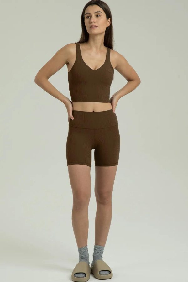 Dreamlux Ribbed V-Neck Cropped Tank - Image 51